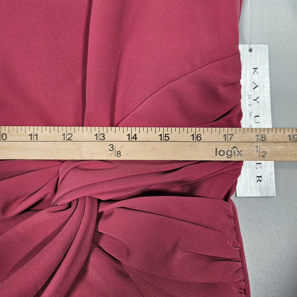 NWT Kay Unger Sabina Dress 16 Berry Sorbet Twisted Midi Sheath Formal Wedding - Picture 7 of 16
